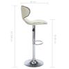 Bar Stool Set of 2 Cream Faux Leather