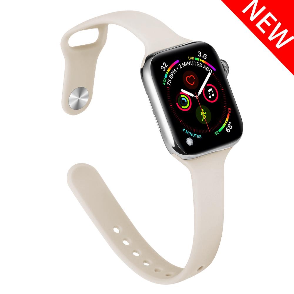 Тонкий ремешок для Apple watch band 44 мм 40 мм 38 мм 42 мм ultra 49 мм Силиконовый браслет correa iWatch series 6 se 5 4 3 7 8 45 мм 41 мм