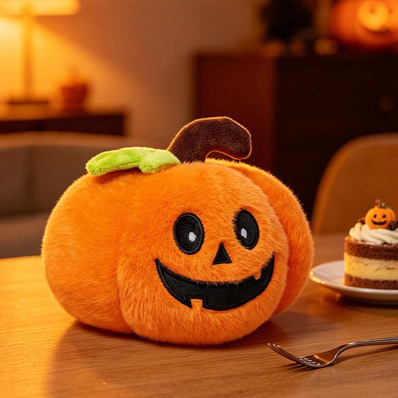 Halloween Monster Plush Toy Cute Funny Pumpkin Witch Ghost Bat Skeleton Reaper Stuffed Doll Soft Figure Halloween Party Home Decoration Gift for Kids