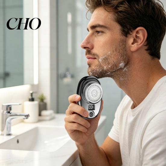 Portable Travel Shaver Mini Electric for Men, LED Display Rechargeable Wet Dry Fast Shaving Razor Razor, Waterproof Beard Trimmer Travel, Home, Office
