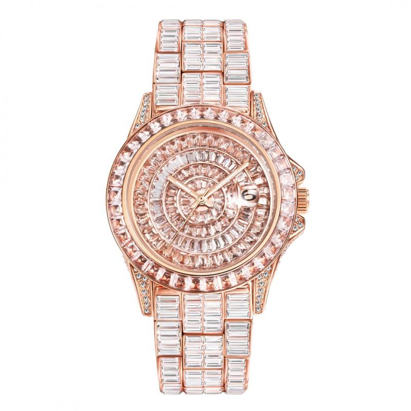 MISSFOX Hip Hop Zircon Watch Women Quartz 30M Water Resistant 2025