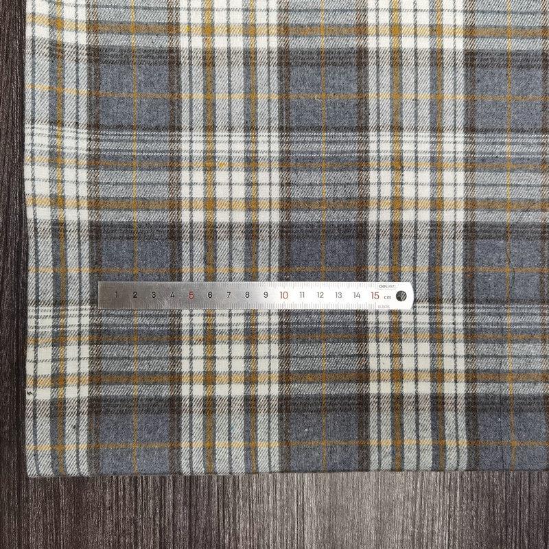 Детская твиловая клетчатая фланелевая ткань для рубашек - Окрашенная пряжа, Хлопок с начесом