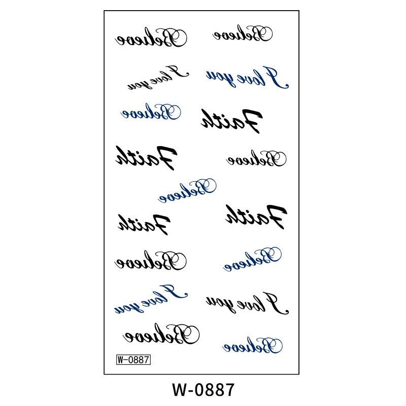 Мультяшная тату-наклейка водостойкая простая буквенно-цифровая временная татуировка одноразовая татуировка