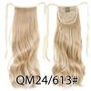 Colorful Ombre 2 Tone Cosplay Ponytail Hair Extension Body Wavy Fake One Piece Clip In Tie Up Pony Tail Dark Green/Green