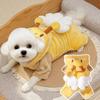Warm Fleece Pet Pajamas Dogs Cats Winter Four-Legged Outfit Bee Design Soft Cozy