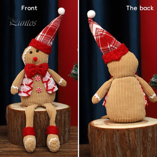 Пряничный человечек, кукла с длинными ногами, рождественская мягкая плюшевая игрушка, милая кухонная пряничная фигурка для мужчин и женщин, украшение на рождественскую елку