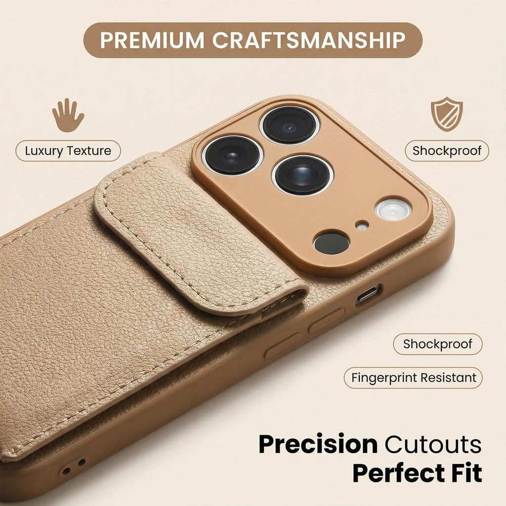 Применимый кожаный чехол для iPhone17promax, чехол-кошелек, чехол для мобильного телефона, Apple 16 простой кожаный матовый противоударный защитный чехол.