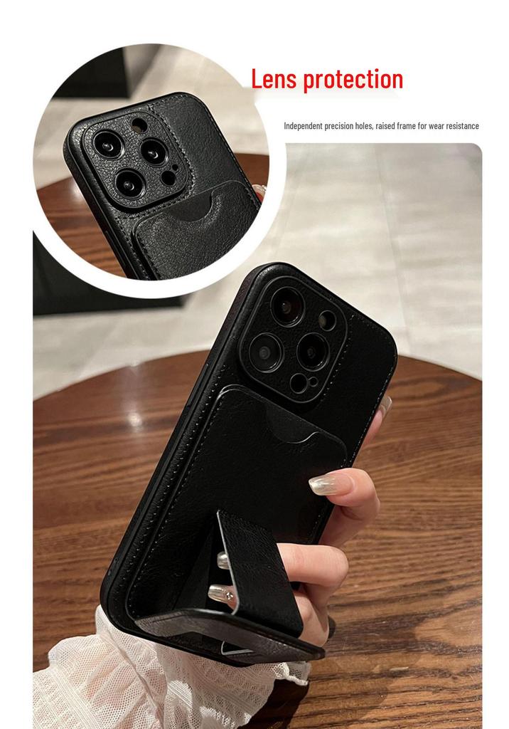 Кожаный чехол-кошелек с слотом для карт для Apple iPhone 16 Pro Max: Бизнес-защита от падений для iPhone 14, 15 и 13