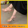 French Elegant Light Luxury High Heels Women's 2025 Summer New Versatile Square Head Word with Stiletto Open-toed Sandals Women
