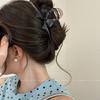 Vintage Polka Dot Bow Large Hair Claw Luxury Shark Clip Women Back Head Hair Accessories