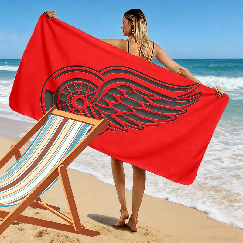 Detroit Red Wings2 Print Beach Towel, Large Soft Quick Dry Towel for Beach Camping Swimming