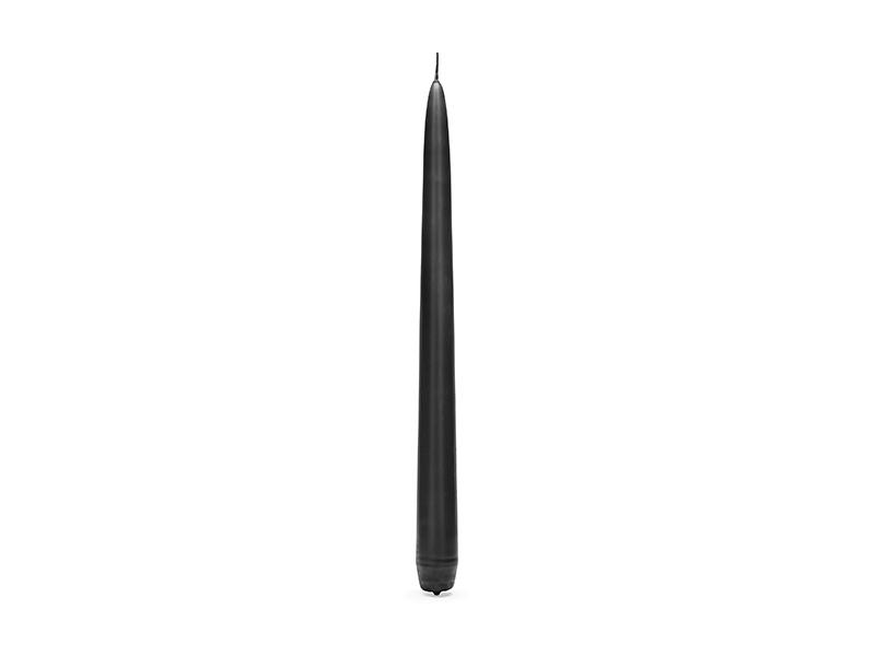 Matte Black Taper Candle 24cm 10 pcs