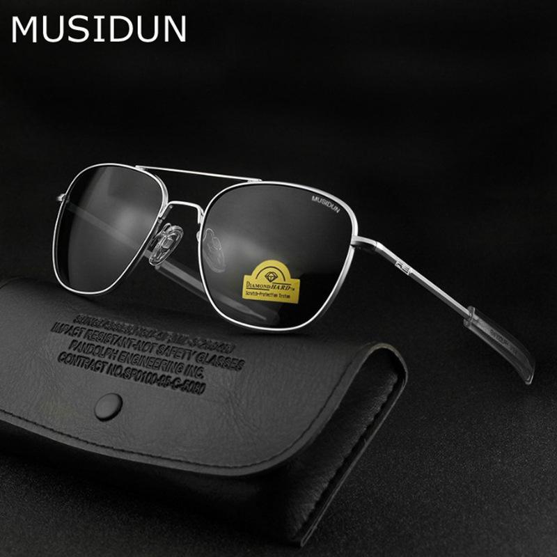 Классические пилотные солнцезащитные очки Mousidun с ударопрочным закаленным стеклом