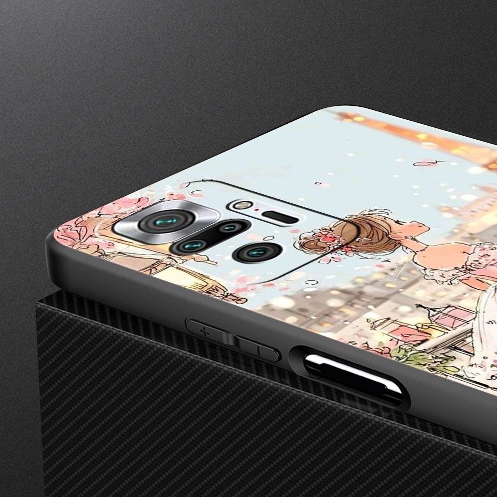 Cartoon Girl Phone Case Cover for Redmi 14C 10C Note 15 14 13 12 10 11 K40 Pro Plus 5G Soft TPU Shockproof Shell Funda Capas Bag