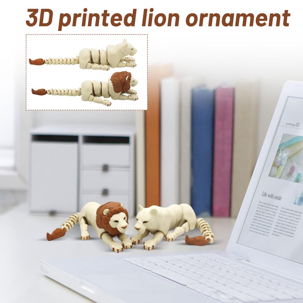 3D-печатная шарнирная фигурка льва, модель с подвижными суставами, реалистичная скульптура животного для демонстрации и коллекции