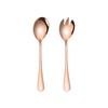 2PCS Golden Salad Spoon Fork Salad Spoon Stainless Steel Cutlery Set Service Spoon Set Colorful Unique Spoon Kitchen Tool MIT