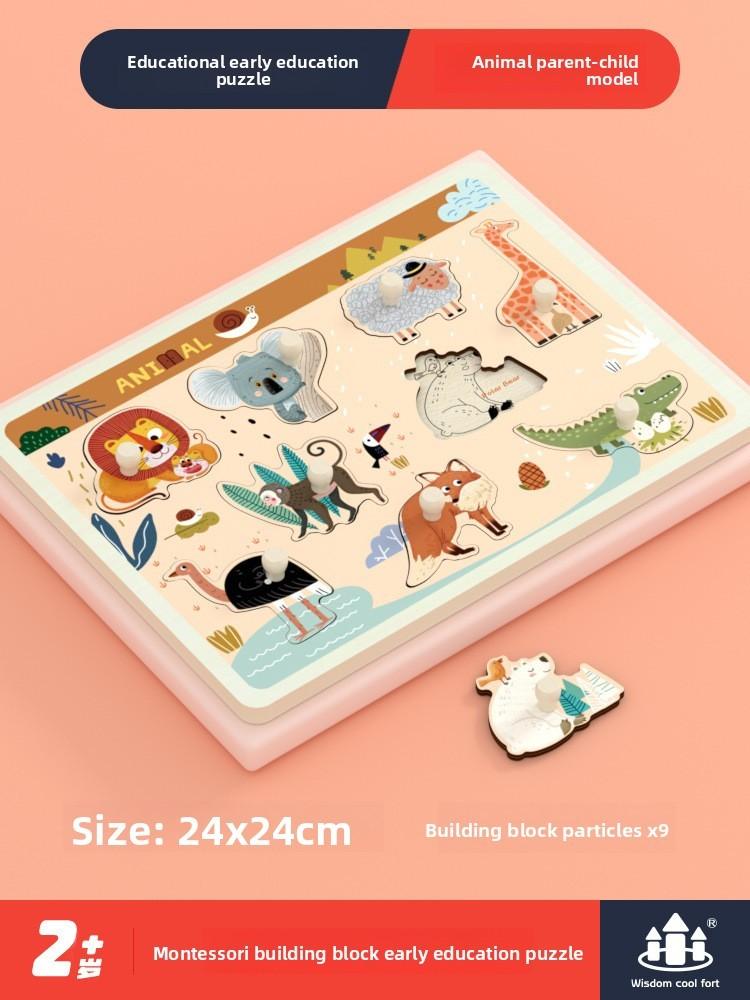 Engineering Wooden Vehicle Puzzle Blocks For Kids Learning Shape Recognition