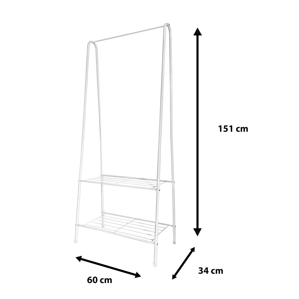 Nyana Home Premium Angle Coat Rack 151x60x34cm 1 Hanging Shelf 1 Lower Shelf