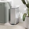 Trash Can 20L, Soft-Close Lid, Deodorant Compartment, Fingerprint-Proof, Stainless Steel, Silver