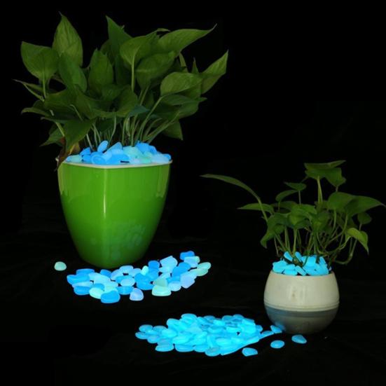 50Pcs Cobblestone Irregular Shape Eco-friendly Aquarium Decor Luminous Craft Glow Pebbles for Potting