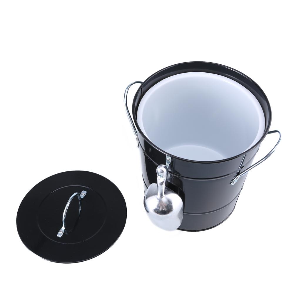 Ice Bucket with Scoop and Lid Metal Drink Coolers Wine Bucket Chiller Beverage Tub for Parities, Camping, Outdoor Bar