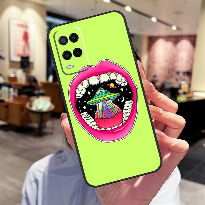 Эстетичный Чехол Инопланетянин Для Oppo A94 A54 A40 A60 A80 A98 A78 A18 A38 A58 A16 A76 A96 A17 A77 A74 A57S A15