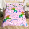 Пододеяльник с единорогом, комплект постельного белья с изображением животных из мультфильмов, галактики и звезд, цветочный комплект постельного белья для детей и девочек, полиэстер, романтический мотив, одеяло