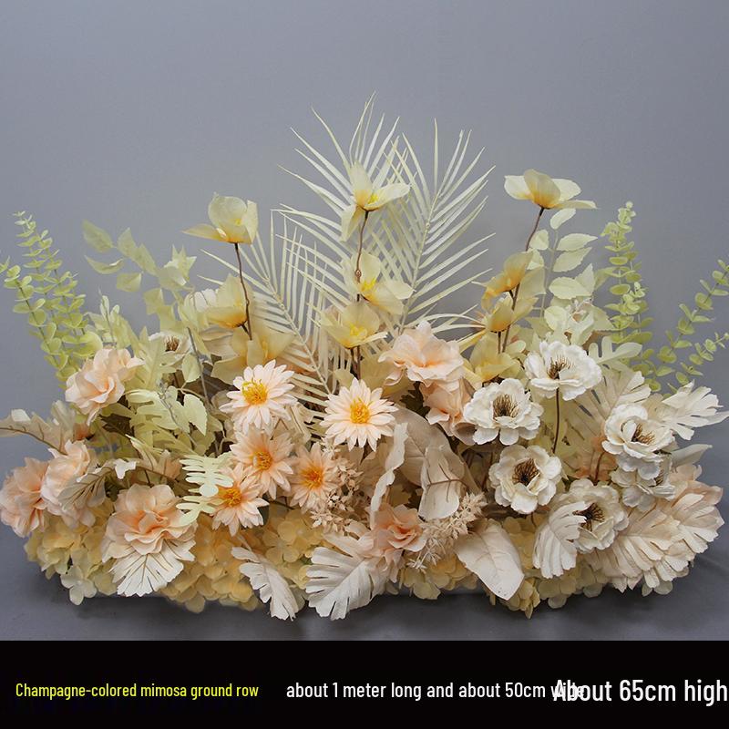 Wedding Aisle Floral Arrangement: Artificial Flower Basket & Row Decoration