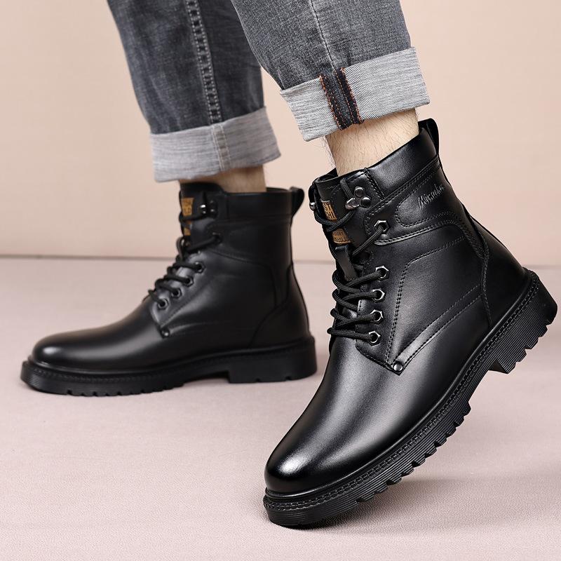 Large size shoes men's cotton shoes winter wool warm velvet medium non-slip Martin snow boots