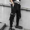 Hip Hop Joggers Men Black Harem Pants Multi-pocket Ribbons Man Sweatpants Streetwear Casual Mens Pants