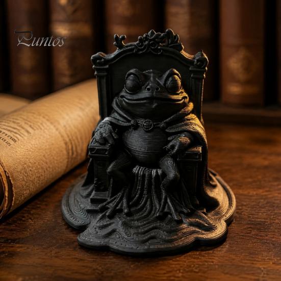 Креативная настольная фигурка на Хэллоуин, 3D-печатная фигурка Лягушки на Тыквенном Троне, Украшение-накидка, Современное украшение интерьера для дома, Готическое животное