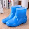 Rain shoes women's high tube water shoes fashion medium tube rain shoes non-slip beef tendon sole rain boots labor insurance work water boots