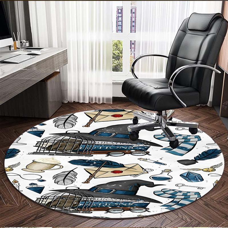 Fantasy film Print Round Rug, Washable Floor Carpet, For Entryway Dorm Laundry Room Office Study, Home Decor Birthday Christmas Gift