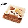 Plush Seat Pad Animal Chair Pad, Square Cozy Cushion, Cute Puppy Cat Pattern, 15.8 Dormitory x Inch Cushion with Non-Slip Backing for Dining