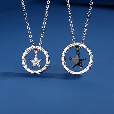 Оригинальное парное ожерелье Star Wish, корейское издание, модный темперамент, универсальный светильник, роскошный кулон, подарки на День святого Валентина для мужчин и женщин