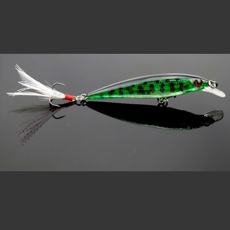 5шт Hengjia пернатый крючок реалистичная рыболовная приманка гольяна 3D глаза твердая пластиковая приманка