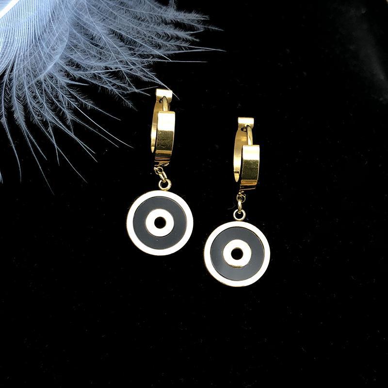 Rose Gold Geometric Titanium Steel Earrings for Women - Stylish, Simple Designs