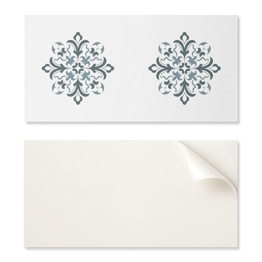 Self-adhesive patterned vinyl decor for the bedroom 120x60 cm. Floral pattern in symmetry.