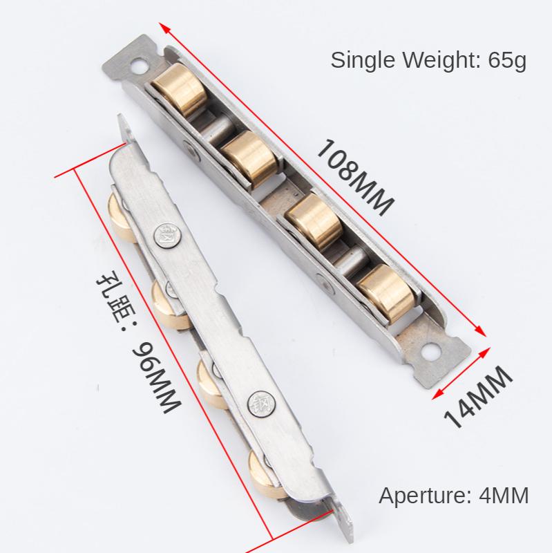 Колеса для окон из нержавеющей стали с пазами, бесшумные, медные, с U-образным пазом, роликовые опоры для дверей, раздвижные стеклянные окна, фурнитура для окон