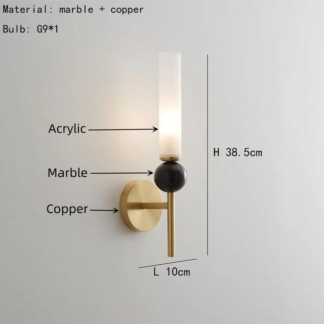Nordic Light Luxury Natural Marble Chandelier Регулируемая G9 All Copper Dining Room LED Chandelier Прикроватная потолочная подвесная лампа