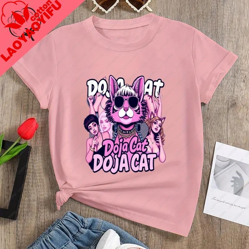 Classic Poster Printed Fashionable Unisexs Tshirt By American Singer Doja Cat Summer Casual Pure Cotton Roundneck Tshirt