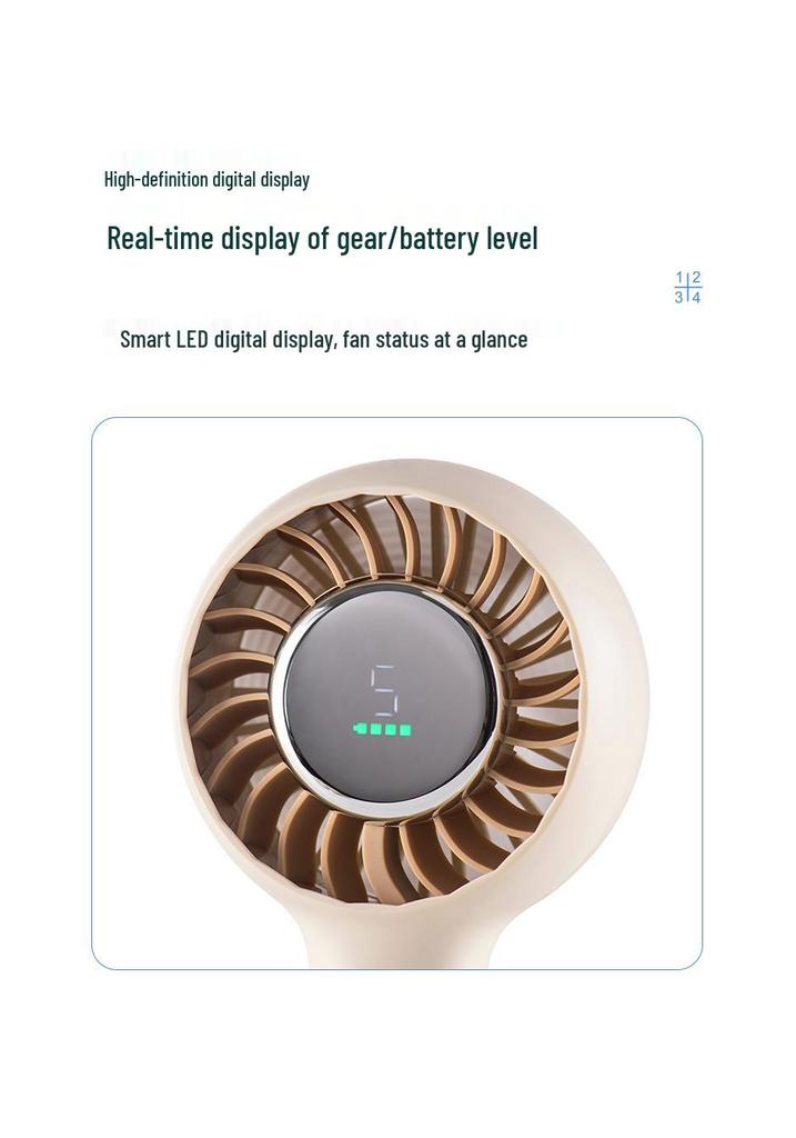 2026 High-Speed USB Rechargeable Handheld Fan: Five-Speed, Portable, Strong Wind, Customizable Logo Gift