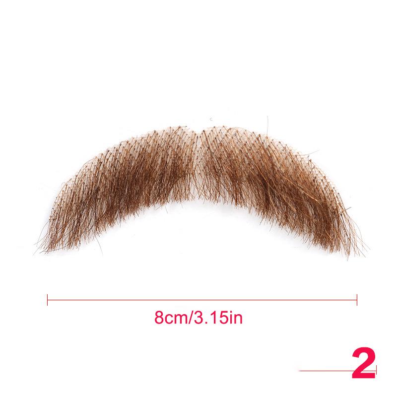 100% Борода из натуральных волос, кружевная сетка, борода, короткая, реалистичные накладные усы для мужчин, макияж, волосы на лице, ручная работа, незаметная