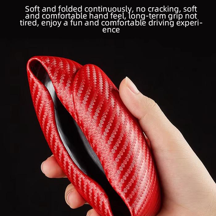 1 пара универсальных автомобильных чехлов на руль с узором из углеродного волокна, нескользящий чехол, автомобильные аксессуары для интерьера