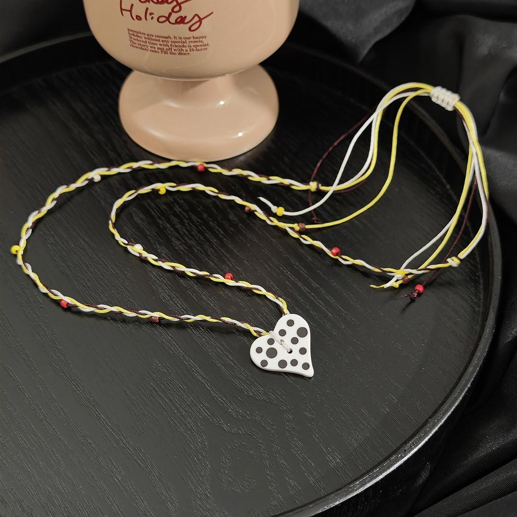 Мультяшное Милое Яблоко Любовь Плетеное Ожерелье Нишевый Дизайнерский Смысл Модное Простое Длинное Цепочка для Свитера