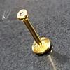 KODY PIERCING Пирсинг Лабрет Кристалл Золото Анодированный Стержень 10 мм - Качественный пирсинг