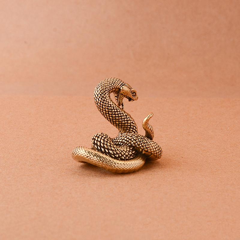 Vintage Copper Snake Ornament Decorations Tea Pet Antique Animal Boa Figurines Miniatures Home Decor Accessories For Living Room