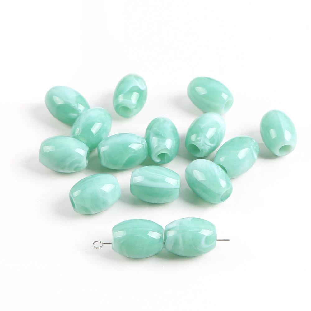 Акриловые овальные двухцветные бусины-ведра, бусины с большим отверстием, подушка для сиденья автомобиля, бисерный браслет, ожерелье, аксессуары для изготовления ювелирных изделий своими руками