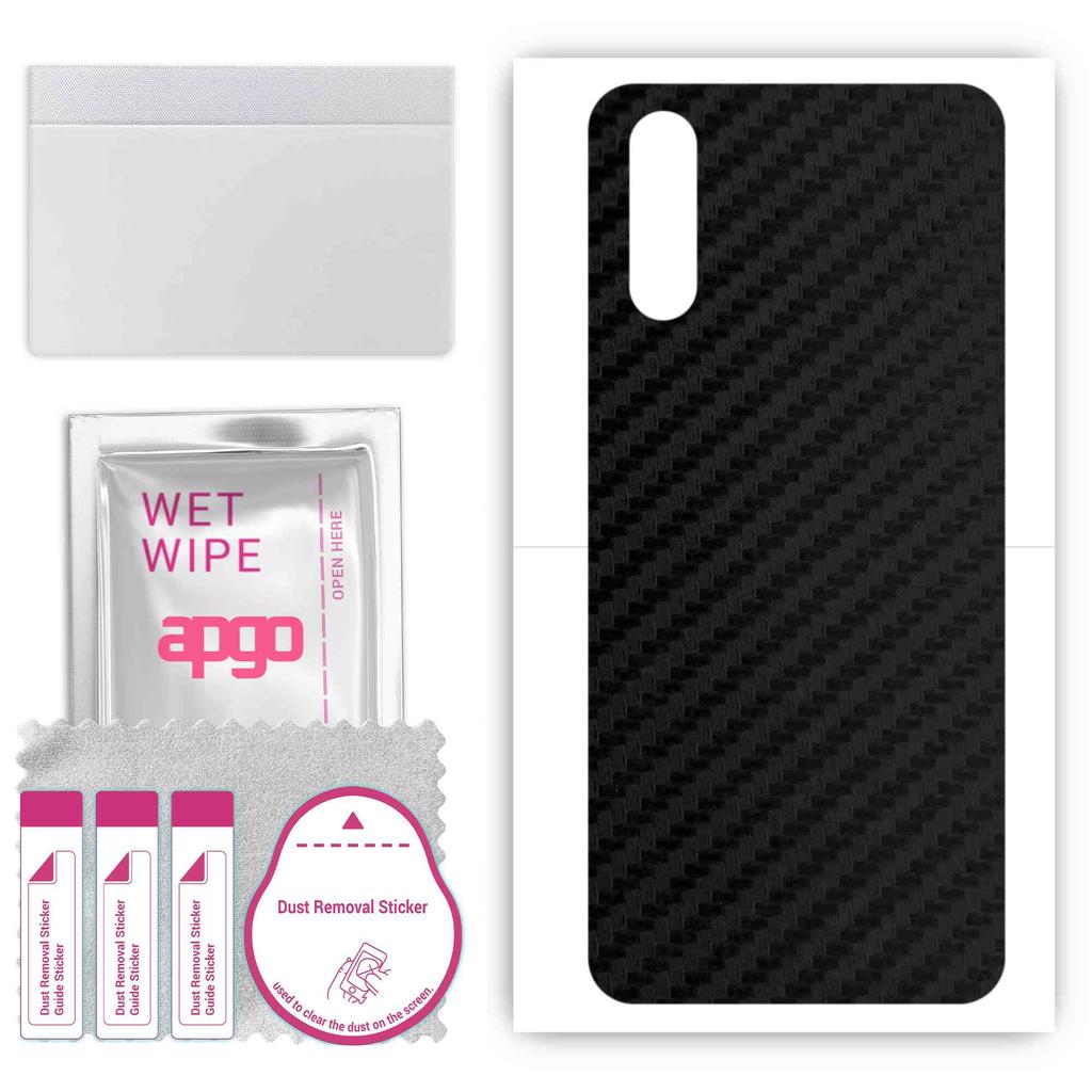 apgo Protective Skin Sticker for the Back Compatible with Vivo iQOO Neo, Wrap Film, Foil, Vinyl - Pattern Carbon Black