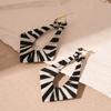 Exaggerated Contrast Color Fabric Winding Silver Needle Earrings European Irregular Geometric High‑End Jewelry